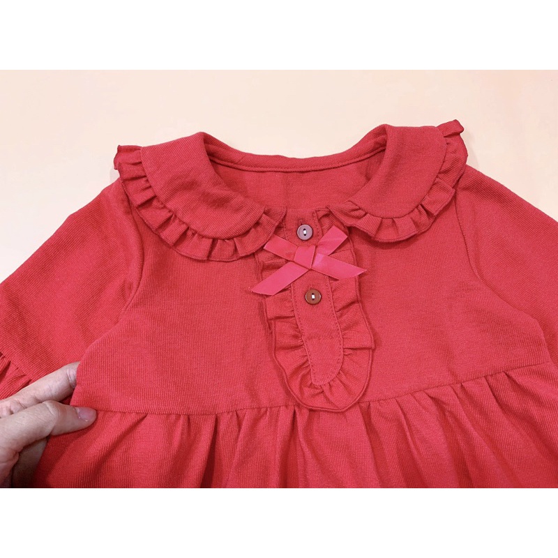 Váy Melisa đỏ viền bèo