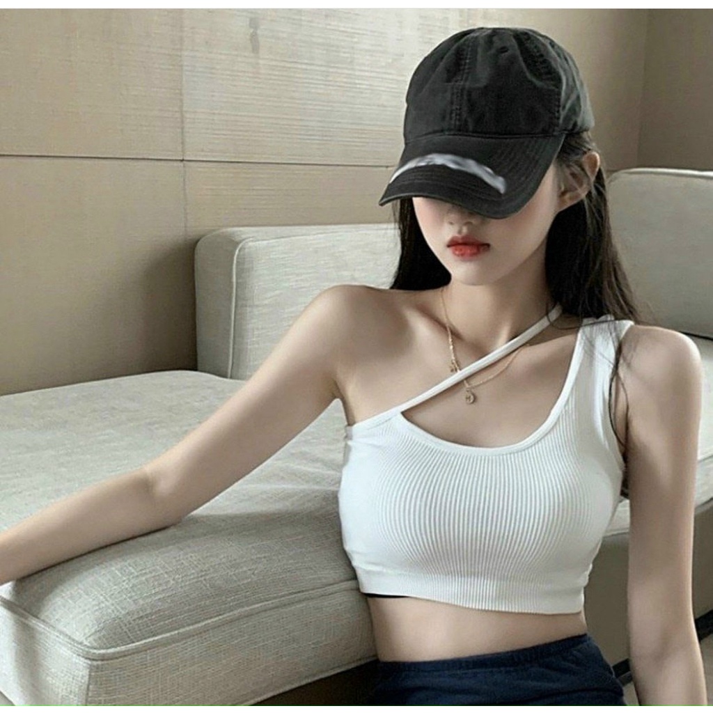 áo kiểu croptop dây bản to dây nhỏ xinh chất gân na