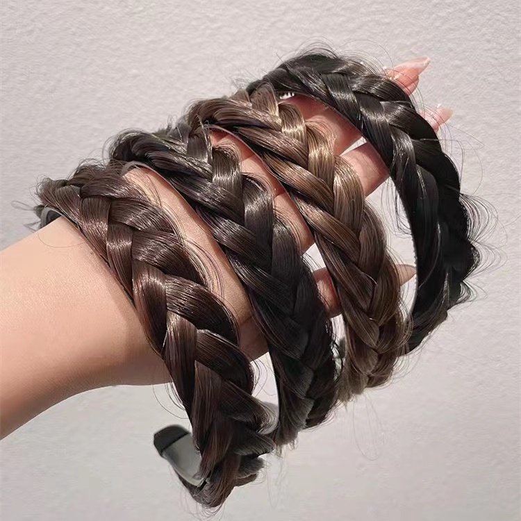 Băng đô đàn hồi nữ thời trang Băng đô hình xương cá bện