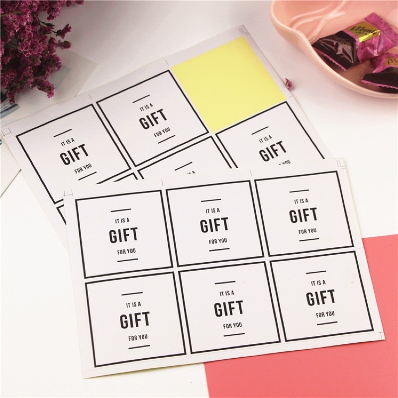 Set 6 tem dán, nhãn dán It is a Gift for you size 6 x 6 cm