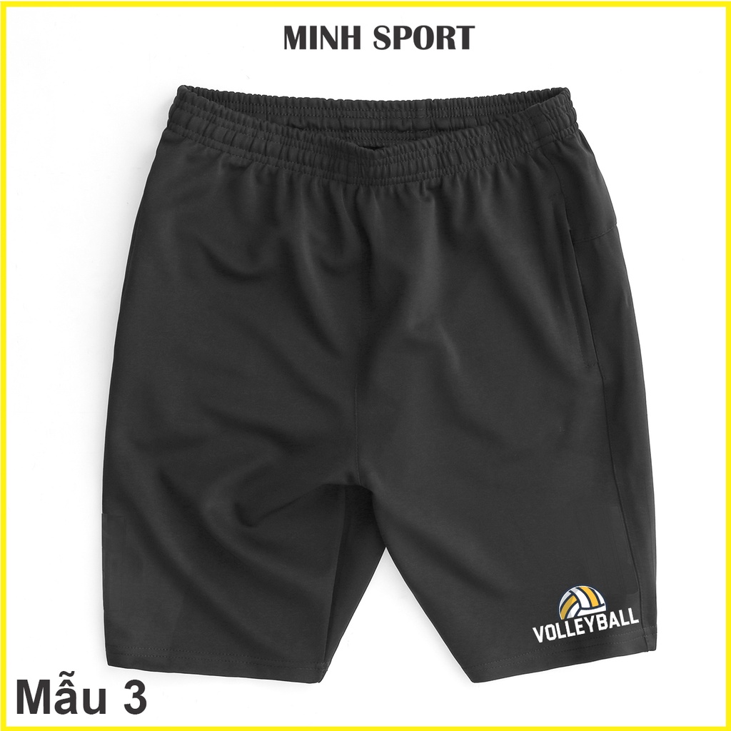 Quần Short Thể Thao Nam Bóng Chuyền Vải Thun Poly 2 Da Dày Dặn, Cao Cấp mã QUAN.25