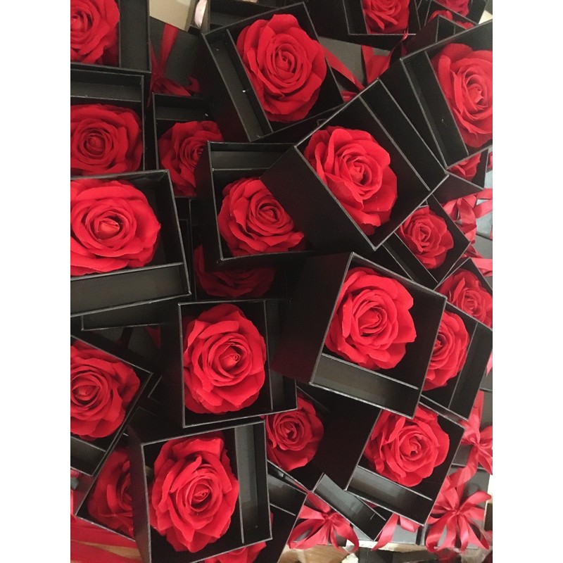 Hộp đựng son, hộp hồng nhung đỏ đựng son, hộp hoa, hộp son, làm dáng nơ theo yêu cầu