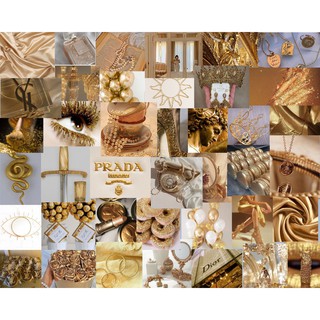 20 tấm Wall Collage / Photo Wall cỡ A4/A5 dán tường trang trí Golden Aesthetic