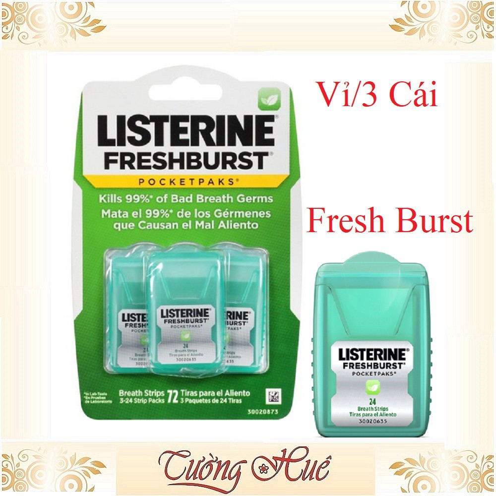 Hộp ngậm thơm miệng Listerine Freshburst (3 hộp/ lốc) - xanh lá