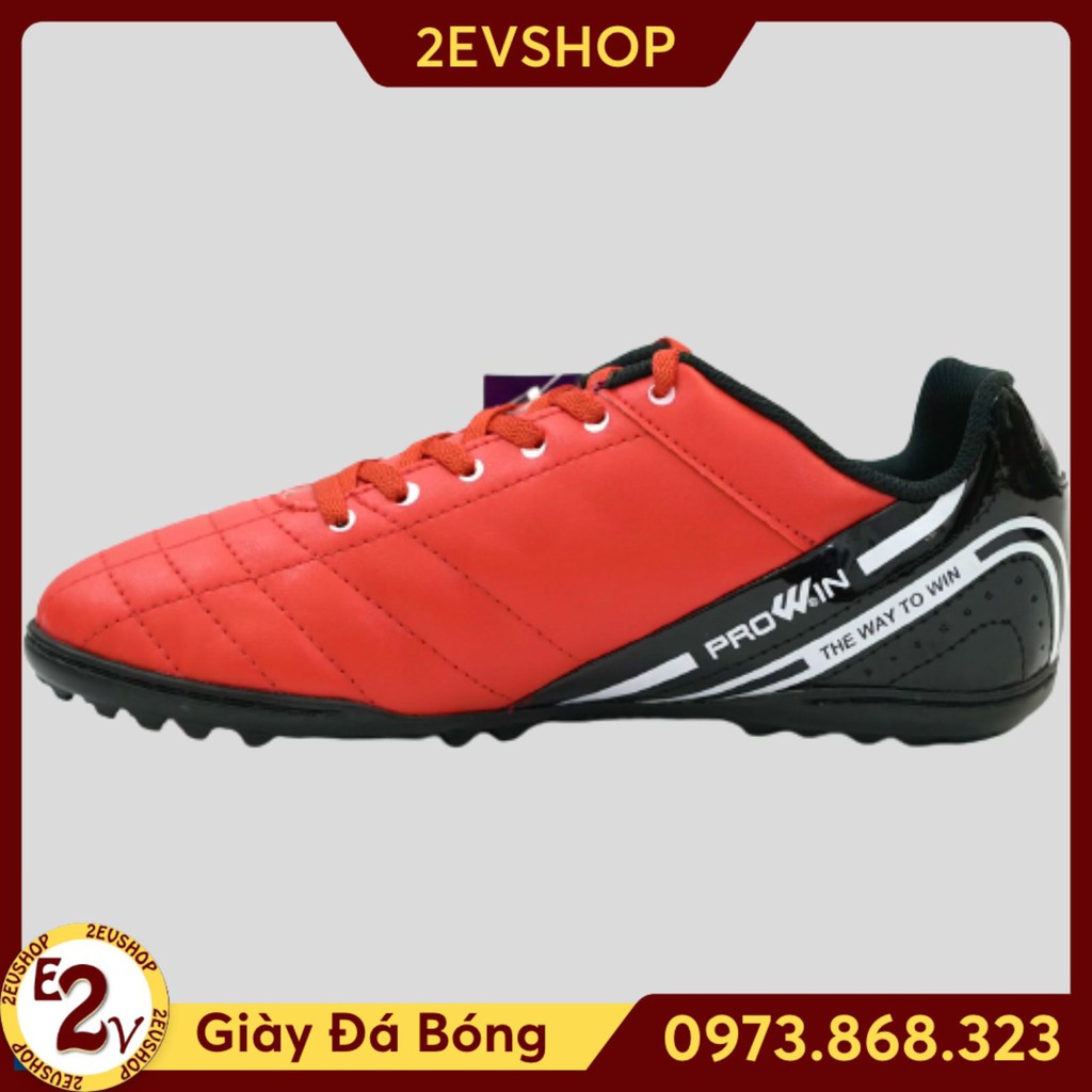 Giày đá bóng thể thao nam Prowin RX Đỏ, giày đá banh cỏ nhân tạo đế mềm - 2EVSHOP