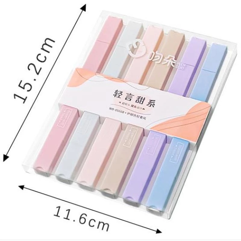 Set 6 Bút Đánh Dấu Mềm Mại Hai Đầu Dùng Đánh Dấu Trang Điểm Mắt Bắt Sáng/Đánh Dấu Cao Cấp