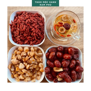 Trà Dưỡng Tâm An Thần, long nhãn, kỳ tử, táo đỏ giúp an thần, dưỡng tâm, ngủ ngon