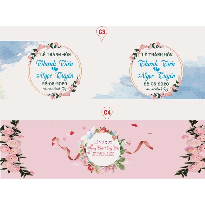 Combo 20 Tem chai nước suối đám cưới, đám hỏi giá rẻ