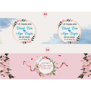 combo 20 Tem chai nước suối đám cưới, đám hỏi giá rẻ