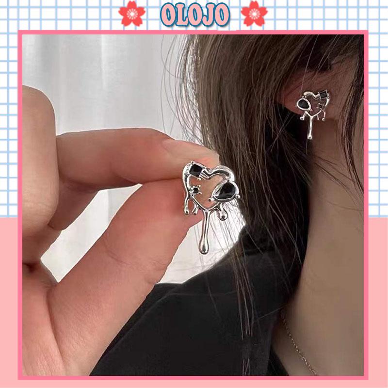 Bông tai mạ bạc 925 hình trái tim thời trang phong cách Hàn Quốc cho nữ