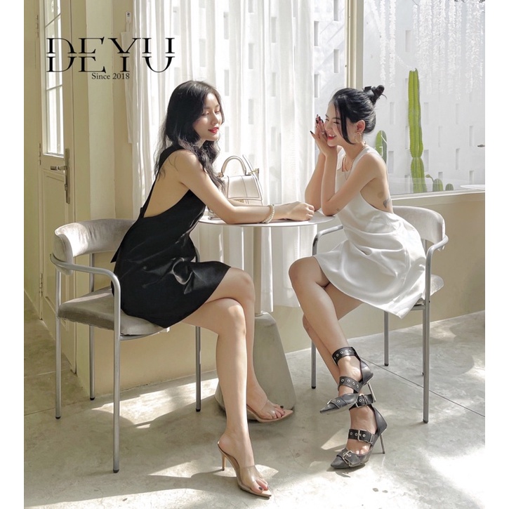 Đầm trắng chéo tà Jade Dress |DEYU