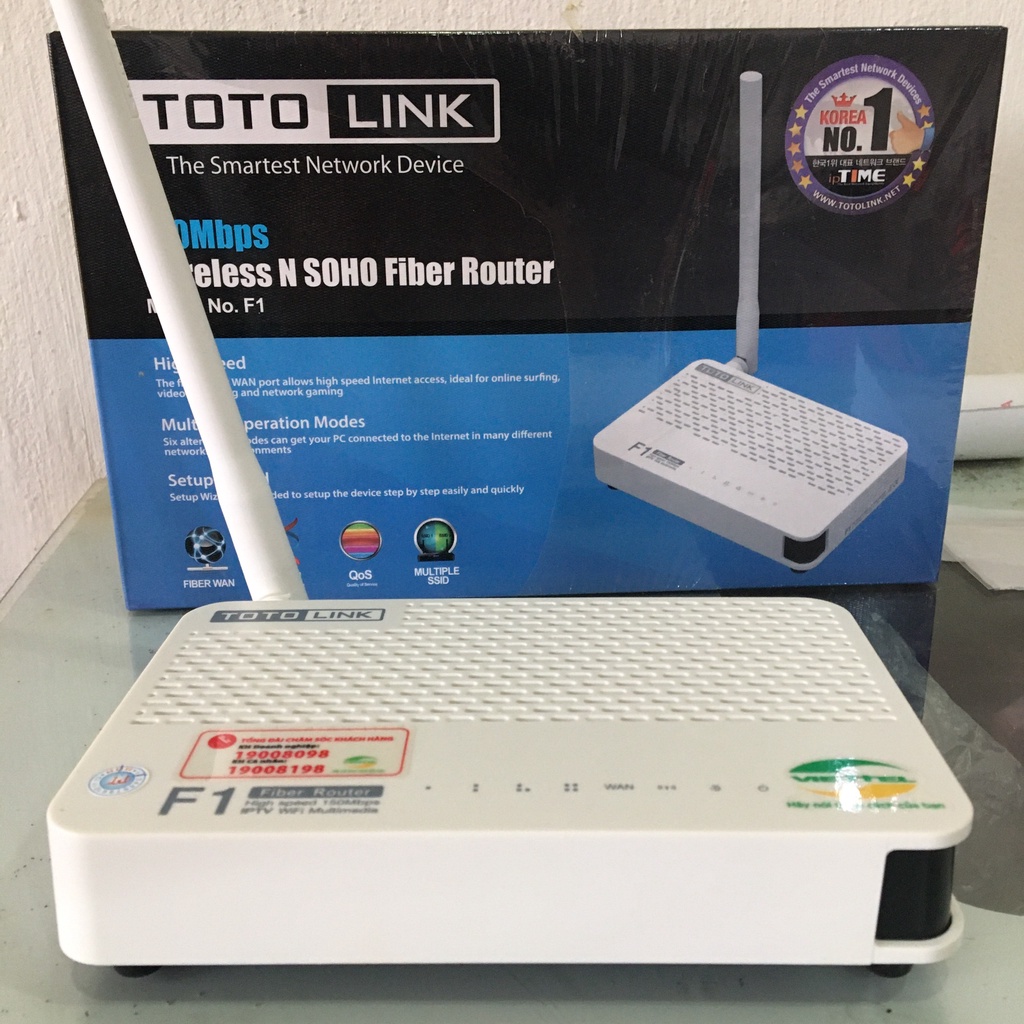 Cục phát WIFI kiêm chia mạng TOTOLINK F1 New FullBox 1 Râu Wifi Chuẩn N