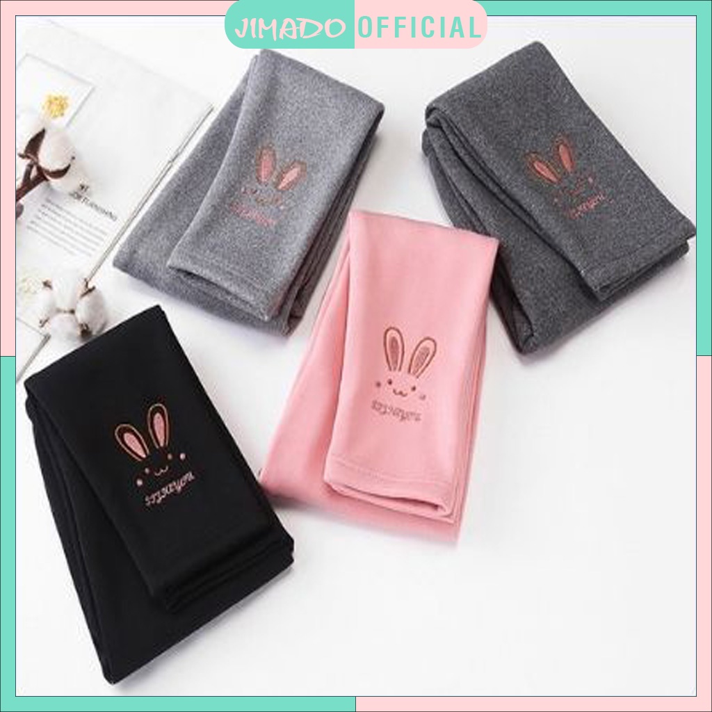 Quần legging nỉ lót lông cho bé gái size đại hình thỏ giữ ấm cho trẻ JIMADO SA588