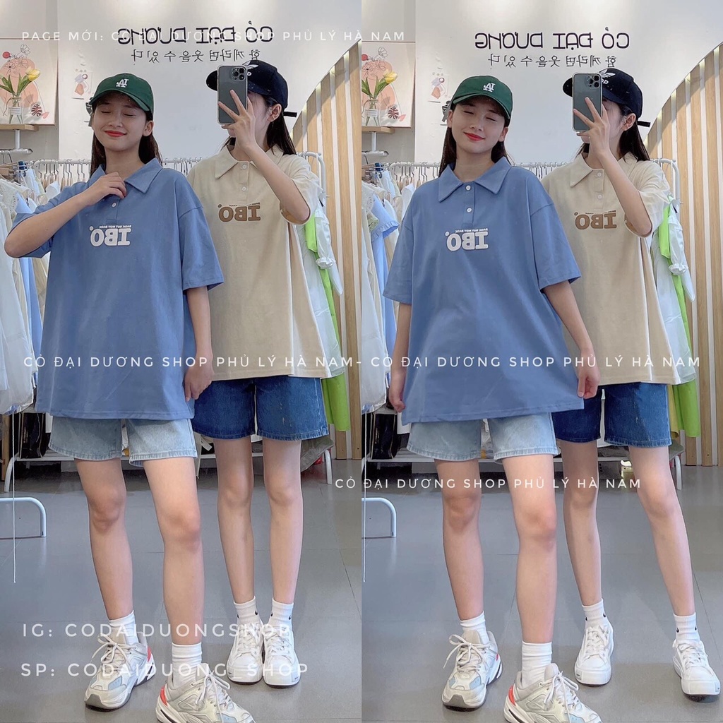 Áo Thun Polo Nam Nữ  Form Rộng Cổ Bẻ IBO Vải Dày Mịn Thoáng Mát Thiết Kế Thời Trang Kiểu Dáng Năng Động
