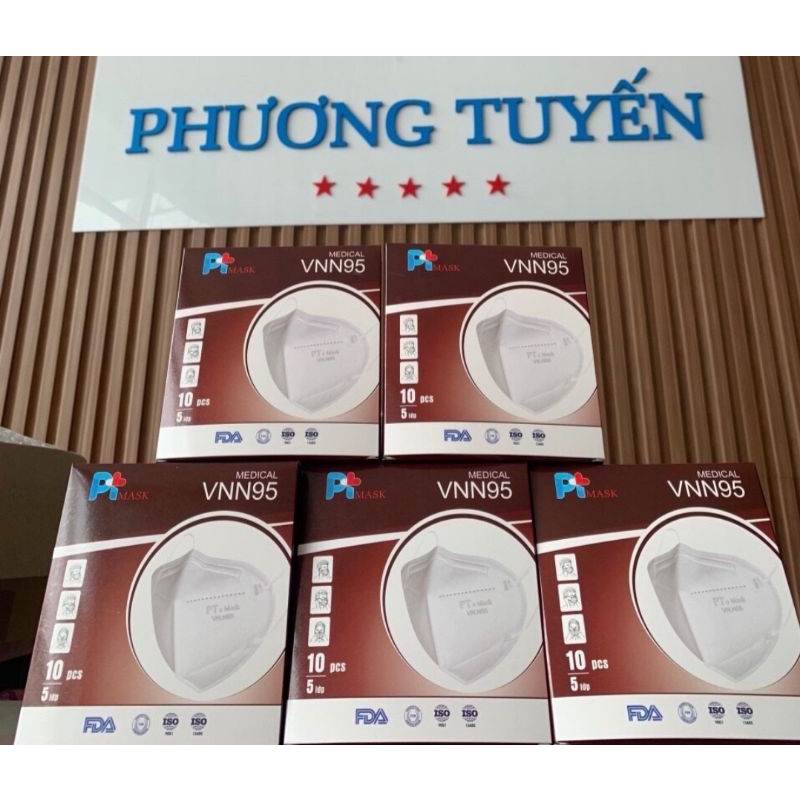 Khẩu Trang Y Tế N95 kháng khuẩn Pro Mask VN.N95 chống bụi mịn ( Hộp 10 cái)