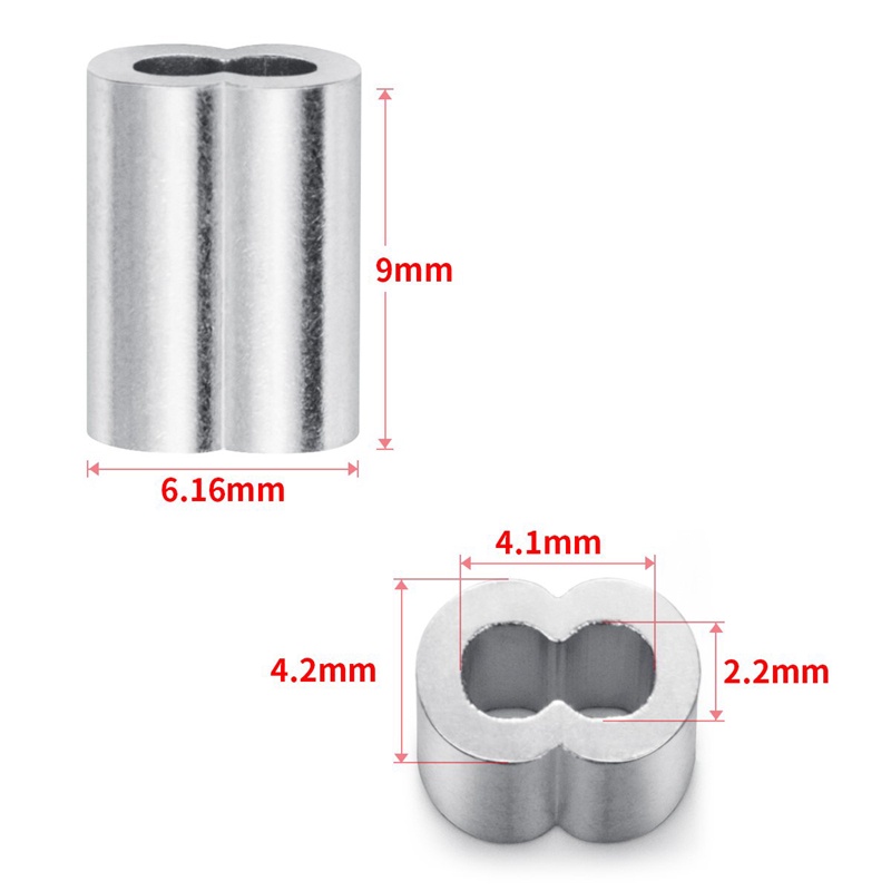 Set 200 vòng bọc dây cáp 1/16 Inch bằng hợp kim nhôm