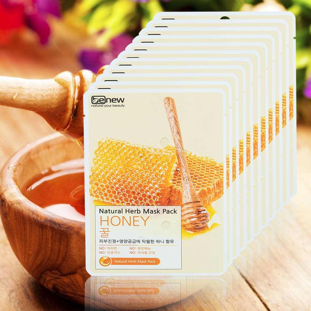 Bộ 10 miếng mặt nạ Benew Natural Herb Mask Pack Honey 22ml/miếng