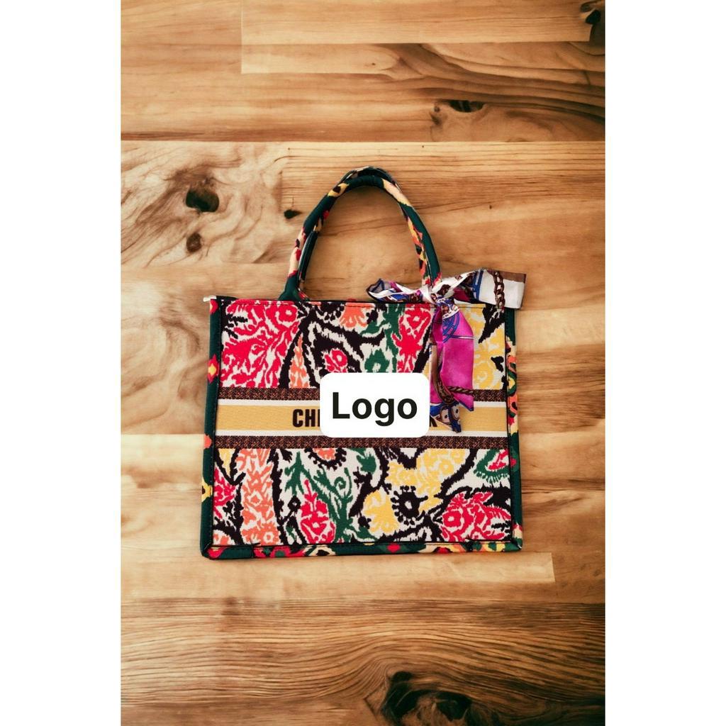 FREESHIP TÚI CÔNG SỞ ĐI Ồ HỌA TIẾT HOA ĐỎ SIZE 36CM VỪA A4 SANG CHẢNH DUYÊN CƯỜNG