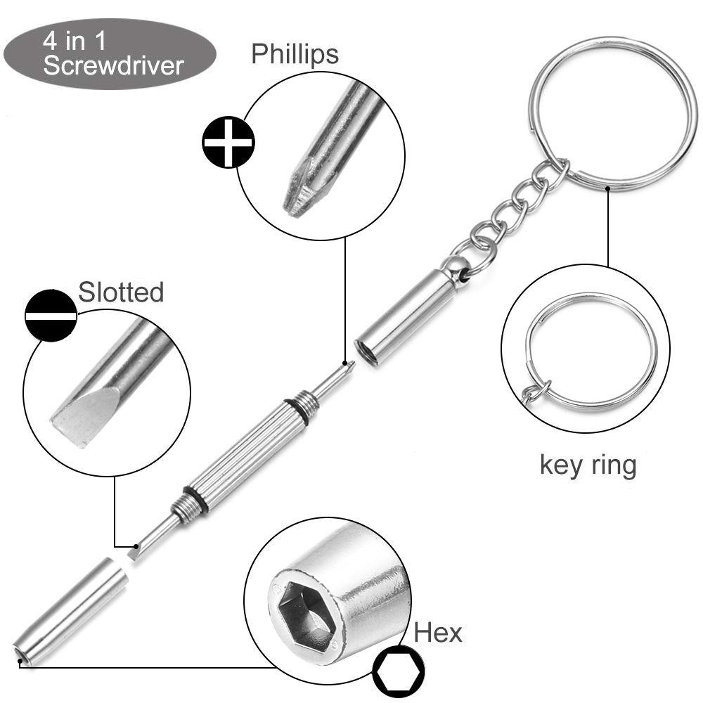 Bộ Dụng Cụ Sửa Chữa Mắt Kính Với Tuốc Nơ Vít Micro 5 Cặp Đệm Mũi Nhỏ