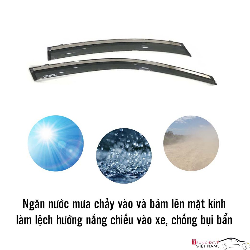 Bộ vè che mưa cho dòng xe KIA, chất liệu nhựa ABS cao cấp giúp che nắng, tránh nóng, giảm nhiệt - Trung Đức VN