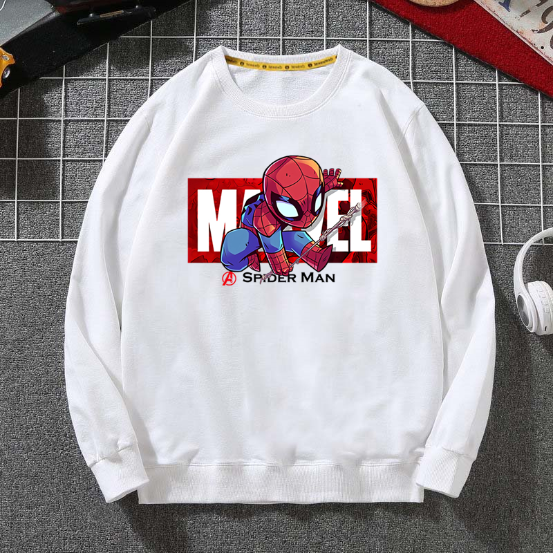 Marvel Áo Hoodie Màu Trơn In Hình Siêu Anh Hùng Cho Nam Và Nữ