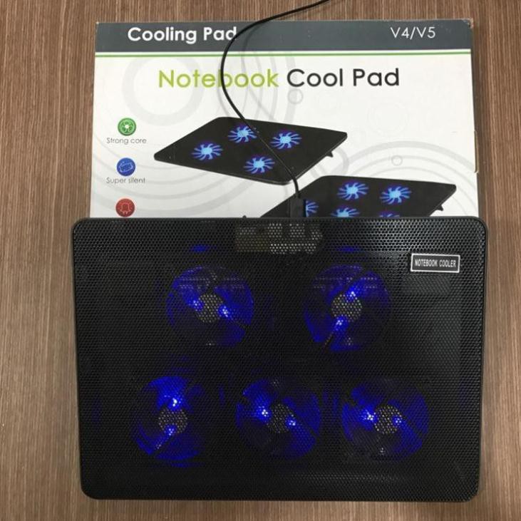 Đế tản nhiệt laptop CoolPad V4/V5 4 fan [Chính hãng BH 1 đổi 1]