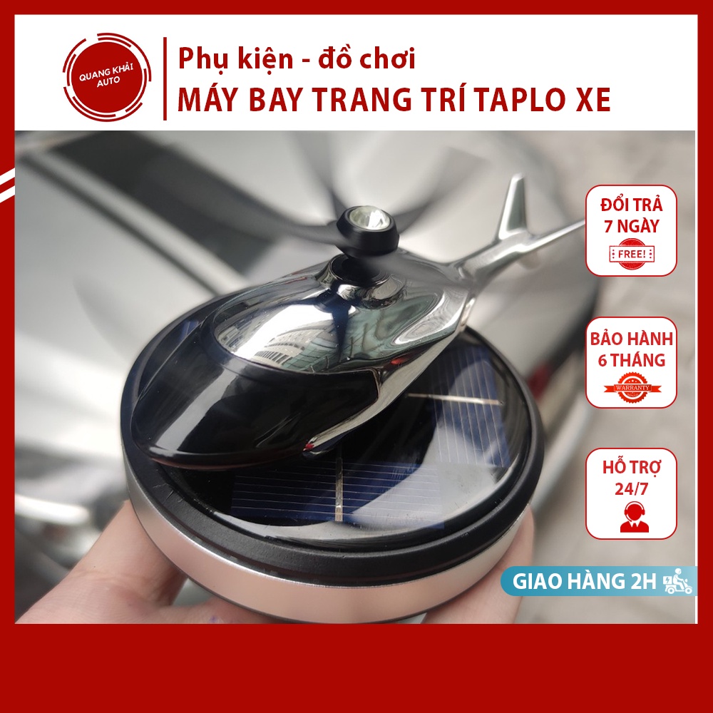 Máy Bay Trang Trí Taplo Xe Hơi/Bàn Làm Việc Chạy Bằng Năng Lượng Mặt Trời (Có Kèm Tnh Dầu Nước Hoa)