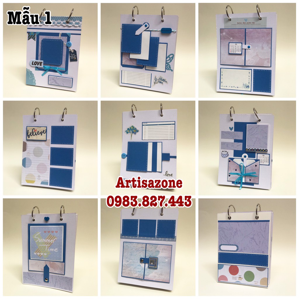 Album ảnh dán mini - Scrapbook handmade 04 (Đọc kỹ mô tả từng sản phẩm)