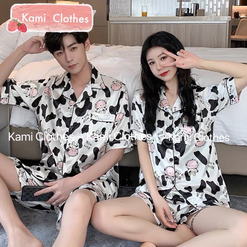 Đồ bộ nữ đũi mềm cộc tay, bộ pijama cao cấp Korea nhiều họa tiết dễ thương cho mùa hè - KAMI Clothes