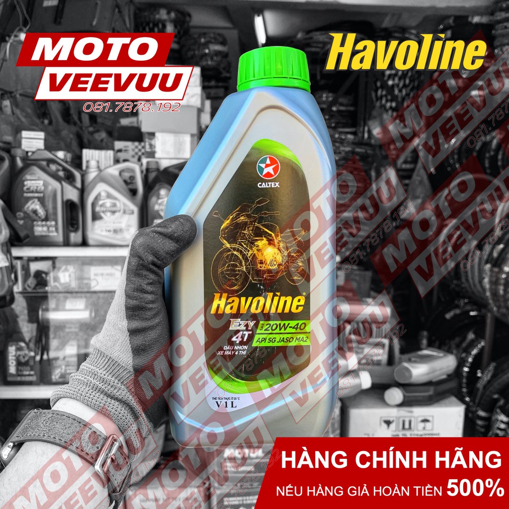 Dầu nhớt xe số Caltex Havoline EZY 4T 20W40 1 Lít &amp; 800ml