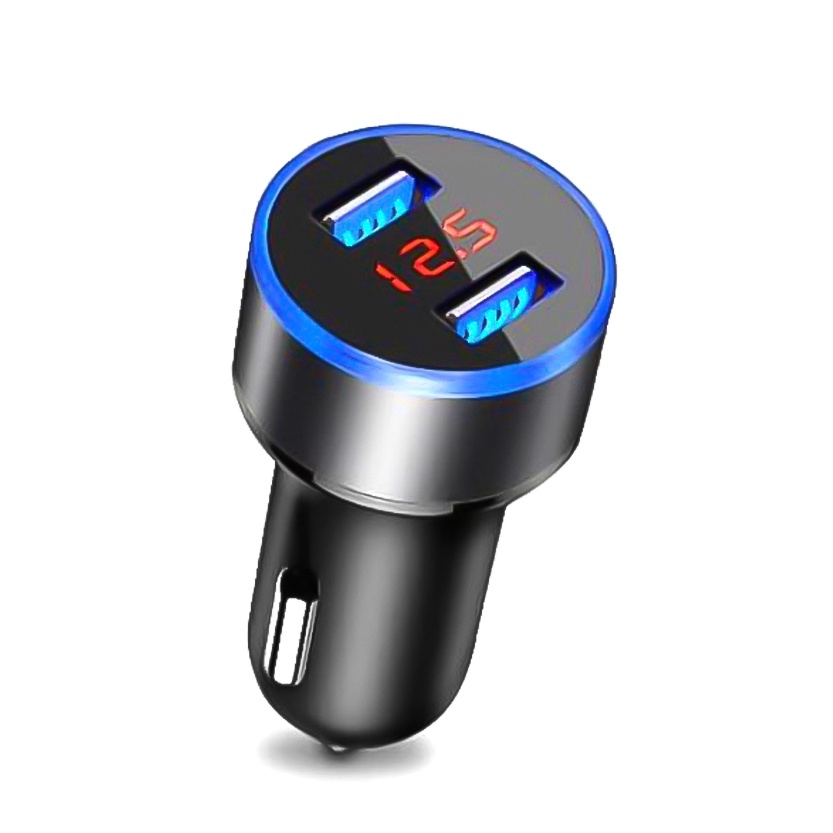 Tẩu sạc xe hơi 2 cổng USB 3.1 màn hình LCD hiển thị điện áp | BigBuy360 - bigbuy360.vn
