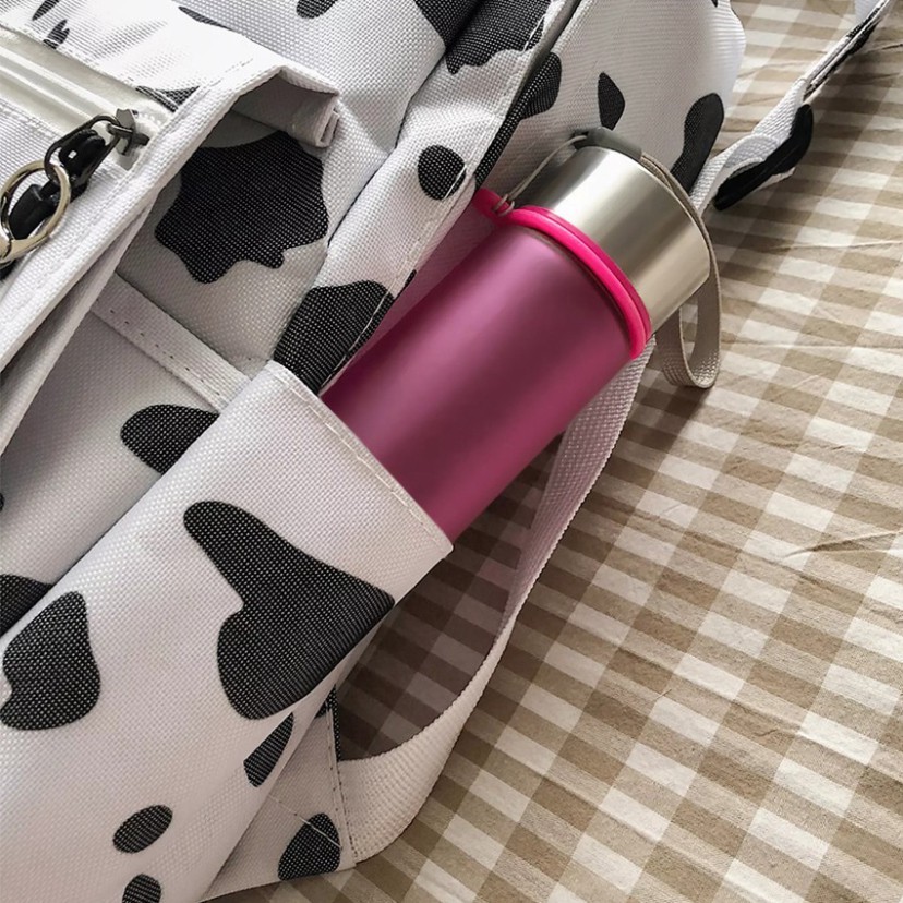 Balo họa tiết da bò sữa dành cho nữ tặng sticker TN188 - H Store