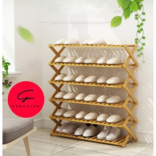 Kệ để giày gấp gọn bằng tre