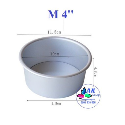 KHUÔN TRÒN ĐẾ RỜI/ĐẾ LIỀN M&quot;4IN (10CM)