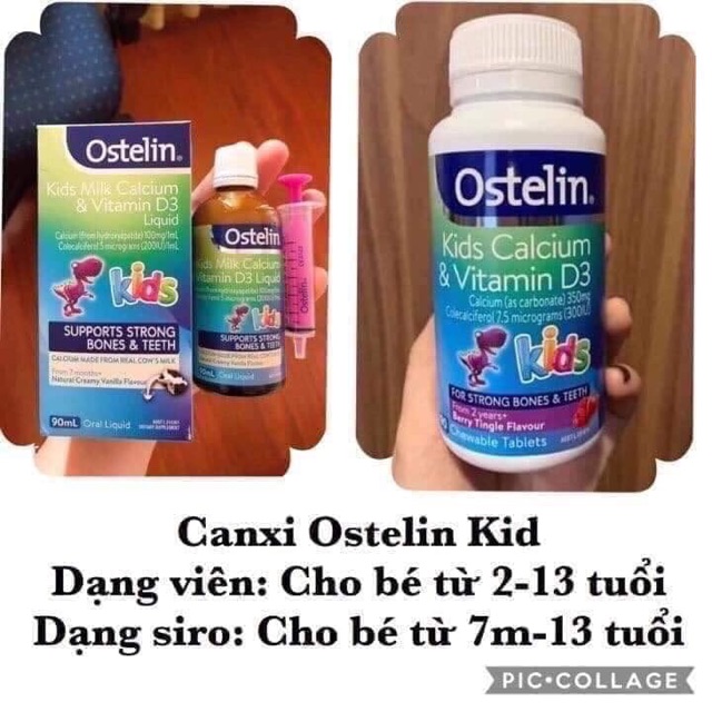 Canxi và D3 Ostelin Úc 90ml cho bé từ 7 tháng