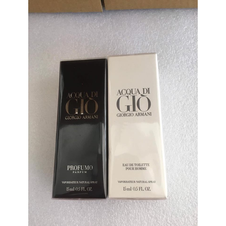 Nước hoa nam Gio Armani Acqua di Gio pour homme EDT 15ml chính hãng {Đen /Trắng}