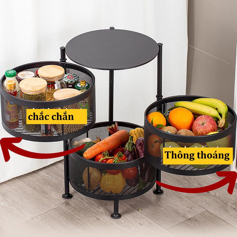 [ TẶNG BÁNH XE] Kệ tròn, vuông đa năng - Kệ đựng đồ nhà tắm, phòng khách, nhà bếp - Phù hợp mọi không gian