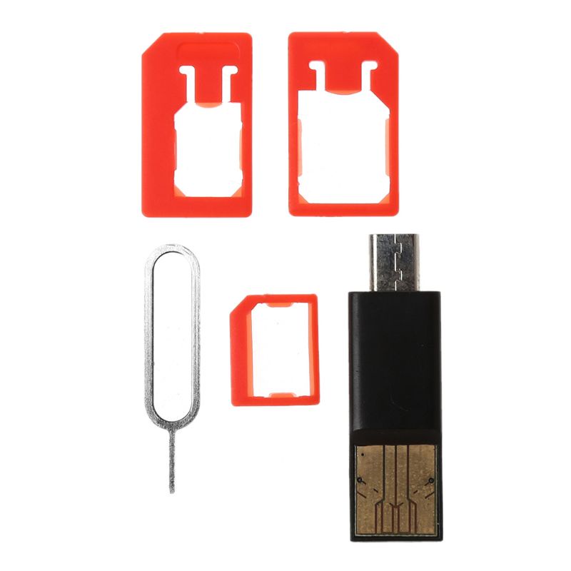 Bộ Khay Đựng Sim / Thẻ Nhớ 5 Trong 1 Cho Nano Micro Sim Tf