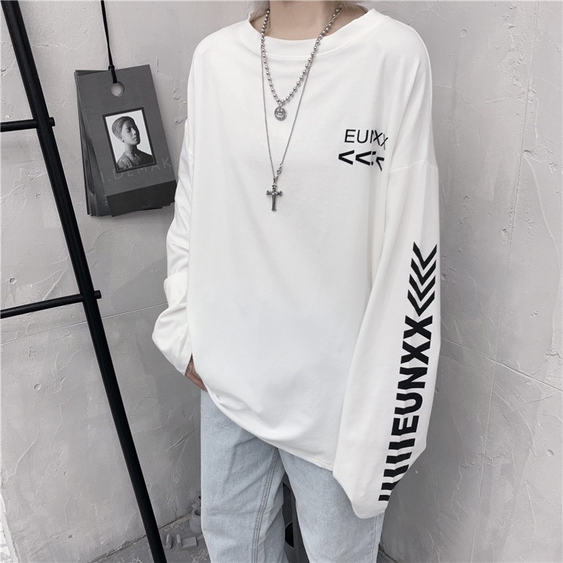 Áo thun tay dài form rộng EUNXX NEKO.SG, Áo thun Streetwear Ulzzang SWT59