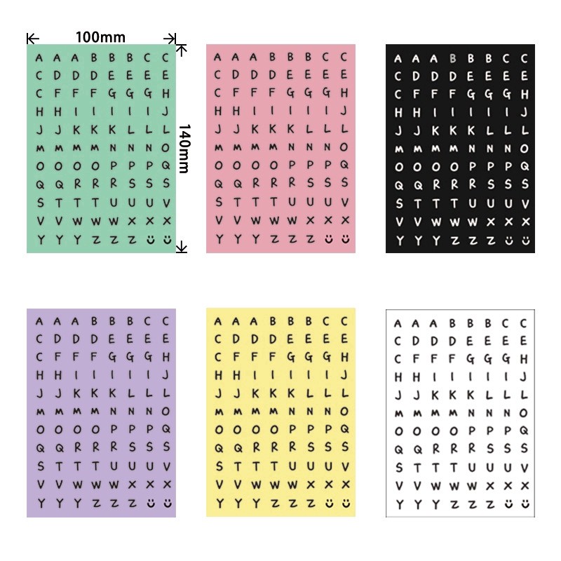 Tấm sticker in chữ cái chữ số thích hợp trang trí sổ tay/nhật ký ST38