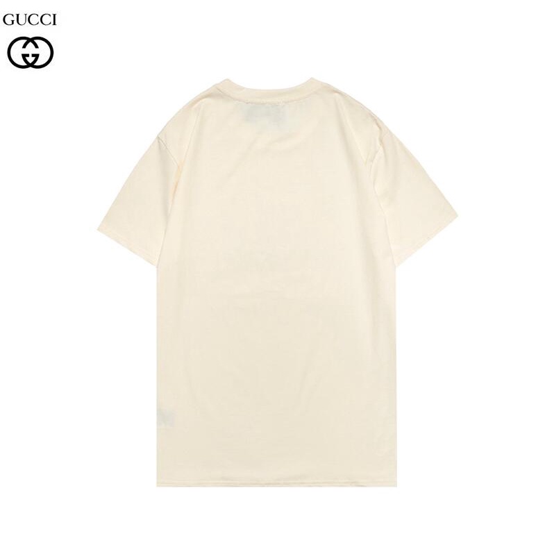 Áo Thun Tay Ngắn Chất Liệu Cotton Thêu Hoạ Tiết Gucci Phong Cách Thời Trang Unisex