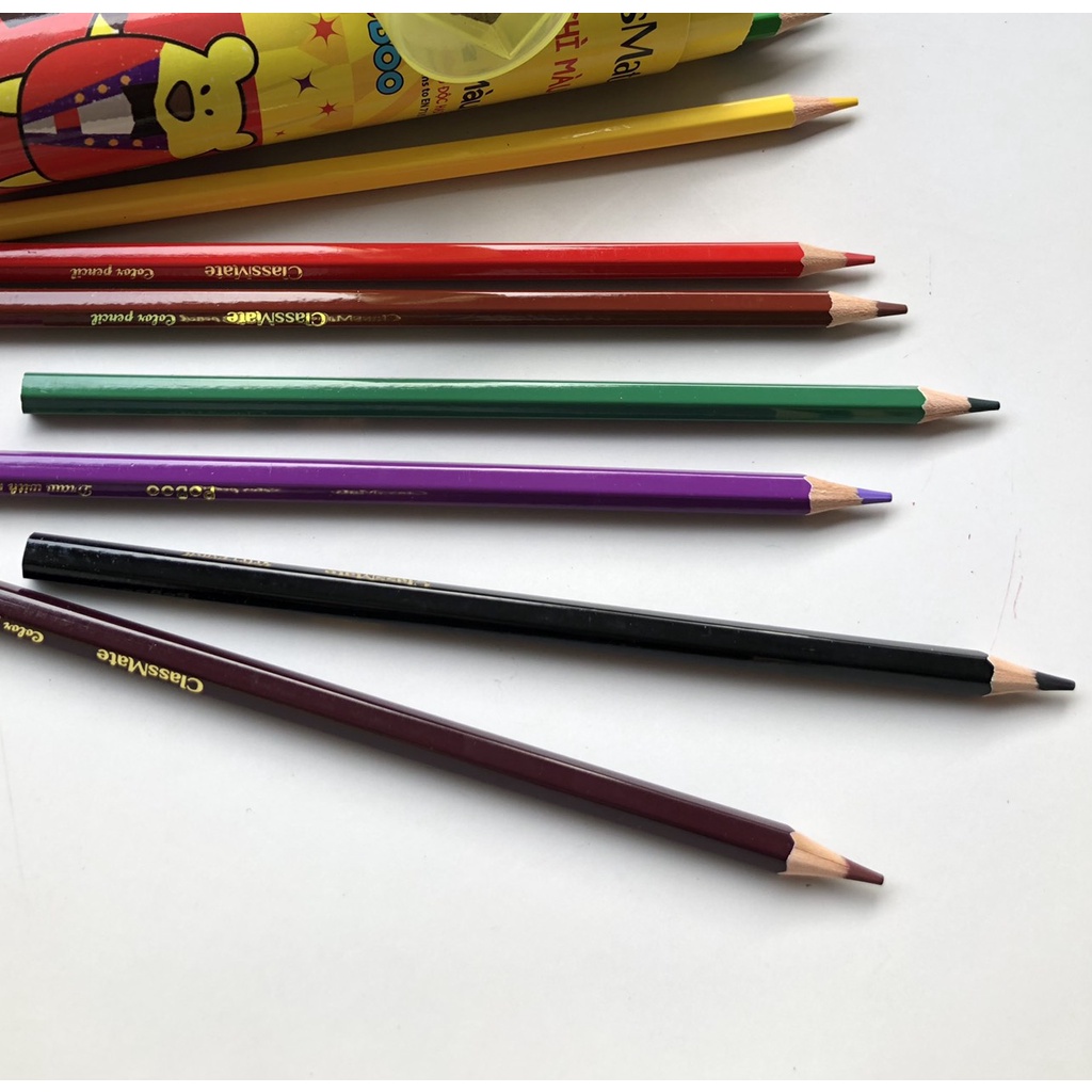 Chì màu Cốc PoBoo Classmate kèm gọt chì - CL201/CL202 -than ngòi chì cùng đất sét chất lượng cao -vpp Diệp Lạc sỉ/lẻ