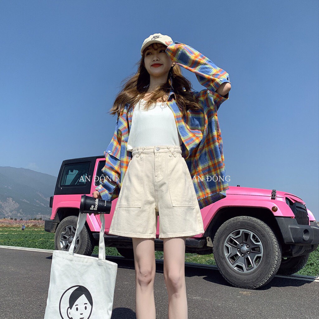 Quần Short Nữ Ống Rộng Vải Kaki Lưng Cao Đai Chéo Hàn Quốc - Quần Sooc Đùi Nữ Cạp Cao Ulzzang | BigBuy360 - bigbuy360.vn