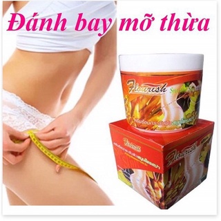 01 hộp kem tan mỡ bụng thái lan gừng ớt flourish 500ml, cao gừng tan mỡ bụng thái lan, dầu massage tan mỡ
