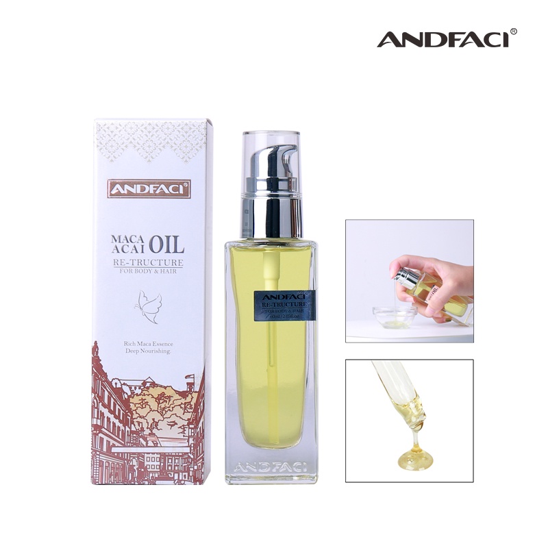 Tinh dầu dưỡng tóc phục hồi siêu phân tử Andfaci Maca Acai Oil 60ML