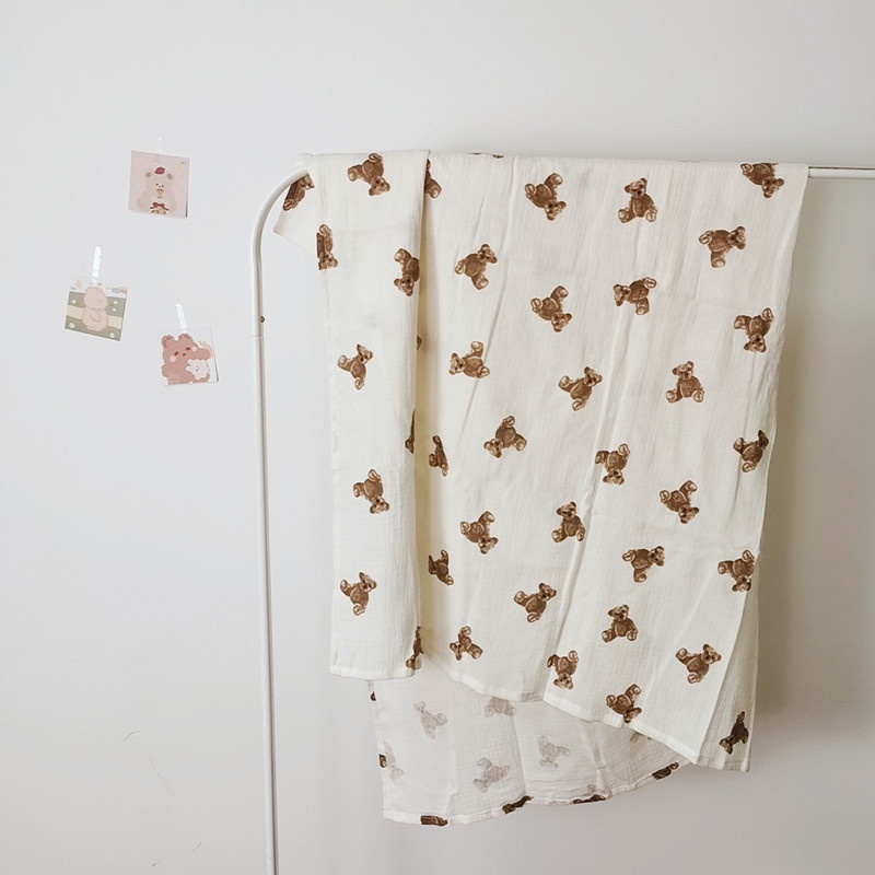 Chăn Quấn Em Bé Chất Liệu Cotton Thoáng Khí Phong Cách Hàn Quốc