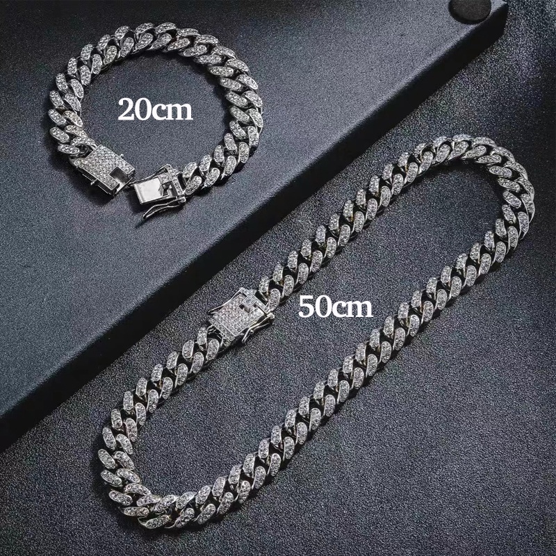 Vòng cổ Đính Kim Cương Lấp Lánh Phong Cách Hip Hop Sang Trọng Dành Cho Nam Và Nữ