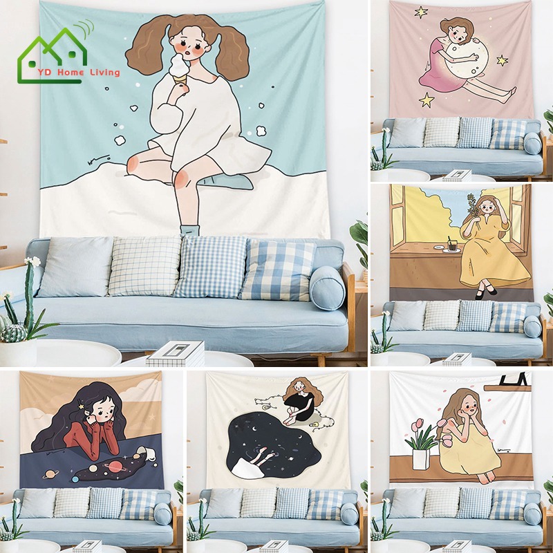 Vải Treo Trang Trí Tường Phòng Ngủ Kiểu Hoạt Hình Đáng Yêu