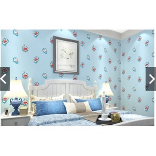 Decal giấy dán tường hình đôremon (cuộn  10m dài) keo sẵn
