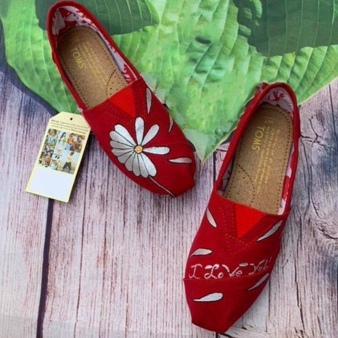 Giày toms bông hoa FLOWERS 2020. RED | BigBuy360 - bigbuy360.vn